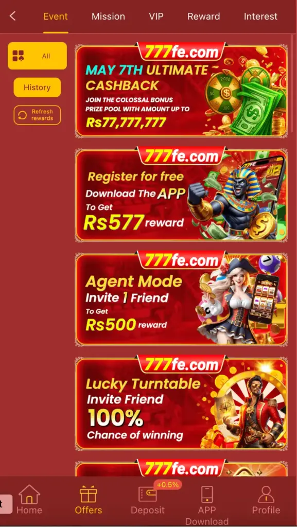 777fe game offers